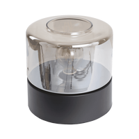 Tafellamp Veneto mat zwart + fume glas - thumbnail