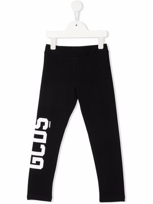 Gcds Kids pantalon de jogging à logo imprimé - Noir