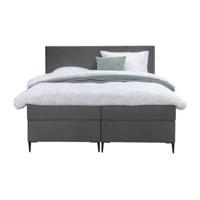 Leen Bakker - Boxspring Liv Egaal - 180x200 Cm - Slanke Poot - Stof/Velvet - Grijs