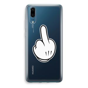 Middle finger black: Huawei P20 Transparant Hoesje