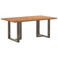 Eettafel rechthoekig 180x100x74 cm massief eikenhout lichtbruin