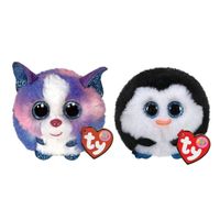 Ty - Knuffel - Teeny Puffies - Cleo Husky & Waddles Penguin