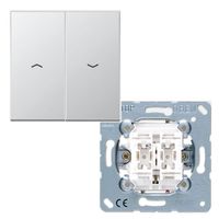 Jung LS990 Aluminium jaloezie impulsschakelaar met drukknop