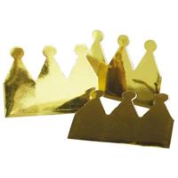 Gouden kroontjes van karton - 6x stuks - glimmend - kronen - verjaardag
