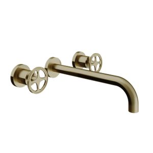 Royal Plaza Olmo afdekset tweegreeps wandkraan industriele greep uitloop 23cm bronze