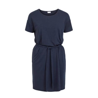 VILA jurk VIANIKA met ceintuur donkerblauw