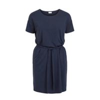 VILA jurk VIANIKA met ceintuur donkerblauw - thumbnail