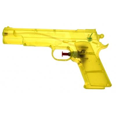 Waterpistool - geel - kunststof - 20 cm - transparant - speelgoed