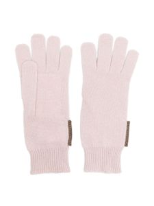 Brunello Cucinelli Kids gants à détail de chaîne - Rose