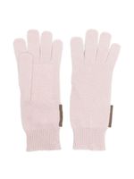 Brunello Cucinelli Kids gants à détail de chaîne - Rose