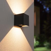 Kansas XL LED Wandlamp kubus - 20W 1850lm - 3000K warm wit - IP65 Waterdicht - Zwart - Up & downlight - Voor binnen en buiten