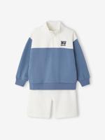 Set short sweater voor jongens middenblauw