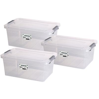 Urban Living Opberg box - 3x - 20 liter - 32 x 48 x 32cm - met deksel en clips - waterdicht