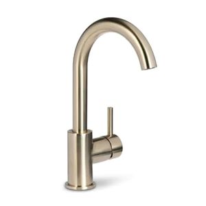 Wastafelkraan Blue Label Brondby XL | Opbouw | Draaibare uitloop | Mengkraan | Hoog model | 1-hendel | Rond | Geborsteld goud PVD