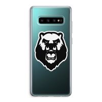 Angry Bear (white): Samsung Galaxy S10 Plus Transparant Hoesje