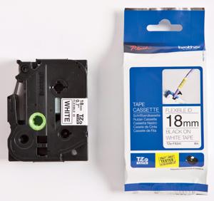 Brother TZe flexibele gelamineerde tape voor P-Touch 18 mm, zwart op wit