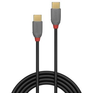 LINDY USB-kabel USB 2.0 USB-C stekker, USB-C stekker 3.00 m Zwart, Grijs 36873