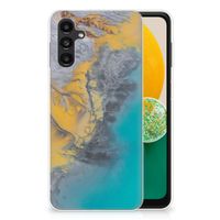 Samsung Galaxy A13 | A04s TPU Siliconen Hoesje Marble Blue Gold - thumbnail