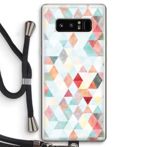 Gekleurde driehoekjes pastel: Samsung Galaxy Note 8 Transparant Hoesje met koord