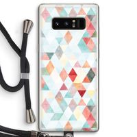 Gekleurde driehoekjes pastel: Samsung Galaxy Note 8 Transparant Hoesje met koord