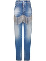 DSQUARED2 jean slim à franges strassées - Bleu