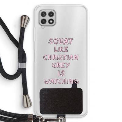 Christian Grey: Samsung Galaxy A22 4G Transparant Hoesje met koord