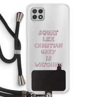 Christian Grey: Samsung Galaxy A22 4G Transparant Hoesje met koord