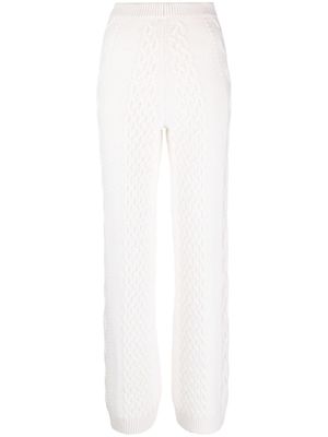 Lorena Antoniazzi pantalon en maille torsadée à coupe droite - Blanc