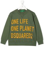 DSQUARED2 KIDS sweat à slogan imprimé - Vert - thumbnail