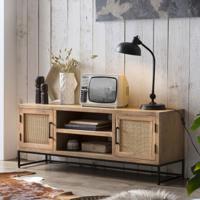 Artistiq TV-meubel Denice Mangohout en rotan, 130cm - thumbnail