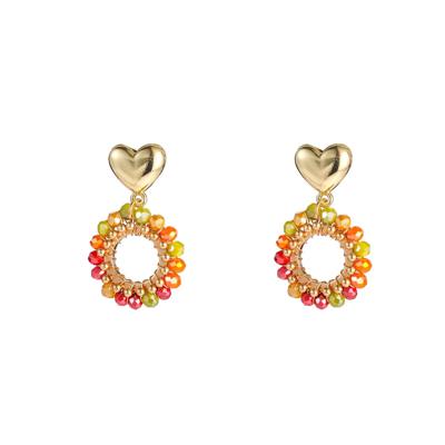 Day&Eve Oorbellen Cute Heart Dangle Orange | Goud