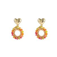 Day&Eve Oorbellen Cute Heart Dangle Orange | Goud