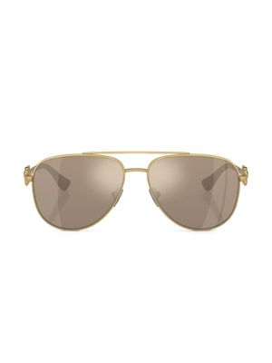 Versace Kids lunettes de soleil pilote à plaque logo - Or