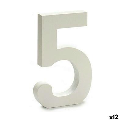 Cijfer Pincello 5 Wit 1,8 x 21 x 17 cm (12 Stuks)