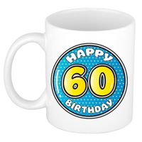 Verjaardag cadeau mok - 60 jaar - blauw - 300 ml - keramiek