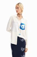 T-shirt patch zakje madeliefje - WHITE - XS