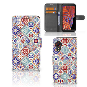 Samsung Galaxy Xcover 5 Bookcase Tiles Color