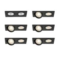 LED-inbouwspot set 6 stuks Sienna dubbel zwart 2700K 10W