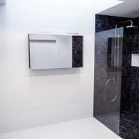 Spiegelkast Vico Cube | 120x70 cm | 2 Deuren | Zonder verlichting | Zwart