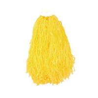 Cheerball - met ringgreep - geel - 28 cm - pompom - Cheerleader verkleed accessoires