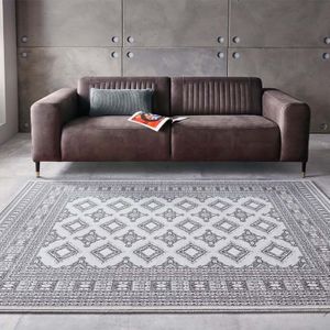 Vloerkleed Buchara Licht - 160x230cm - Grijs Industrieel Vloerkleed - 123vloerkleed.nl is de online webshop voor vloerkleden en woonaccessoires.