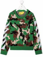 Off-White Kids pull à motif camouflage - Vert