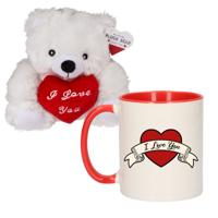 Valentijnscadeau - beertje en mok - i love you - koffiemok - knuffelbeertje - valentijnsdag Valentijnscadeau - beertje en mok - i love you - koffiemok - knuffelbeertje - valentijnsdag