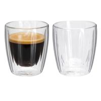 Excellent Houseware dubbelwandige Koffieglazen- 2x - espresso - 125 ml - D7 x H8 cm