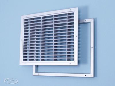 Deurrooster brandwerend geanodiseerd kader grijze lamellen