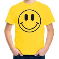 Verkleed T-shirt voor jongens - smiley - geel - carnaval - feestkleding voor kinderen