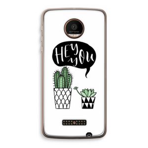 Hey you cactus: Motorola Moto Z Force Transparant Hoesje