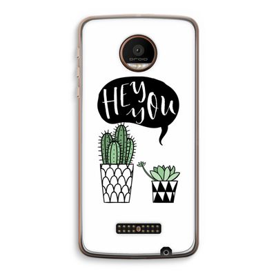 Hey you cactus: Motorola Moto Z Force Transparant Hoesje