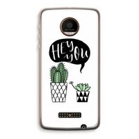 Hey you cactus: Motorola Moto Z Force Transparant Hoesje