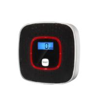 Koolmonoxide detector gas alarm sensor vergiftiging gas tester menselijke stem waarschuwing detector met LCD-display (zwart)
